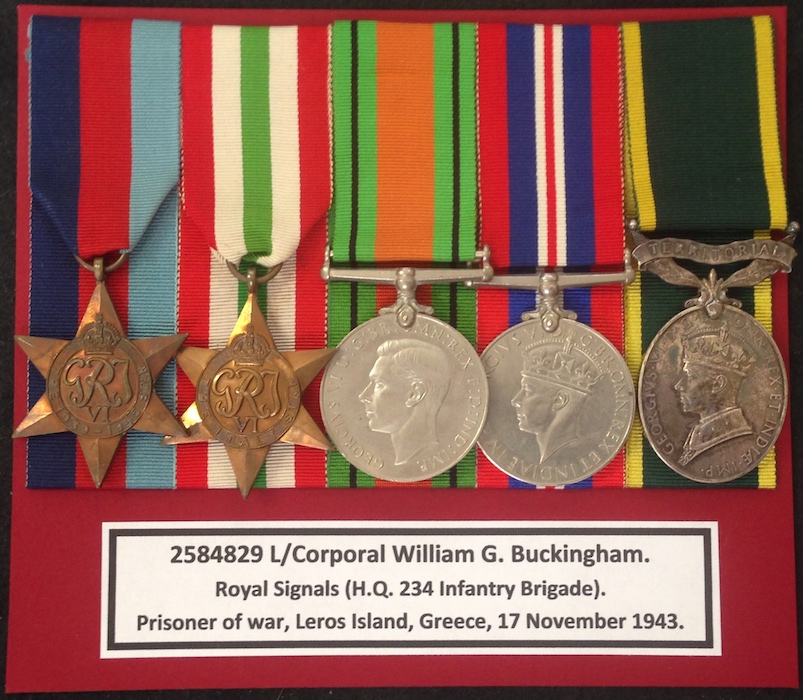 A WW2 Efficiency Medal Group - Royal Signals, who was taken prisoner of war on the Aegean island of Leros, Greece, on 17 November 1943.