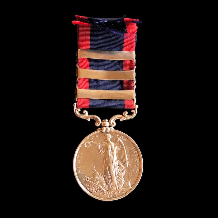 Sutlej (Moodkee rev) 3 clasps, 50th (Queens Own) Regiment, Wounded at Sonoran. - Image 2