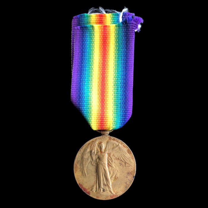 Victory medal - 4th later 10th battalion Kings Shropshire Light Infantry. (wounded Sept 1918)