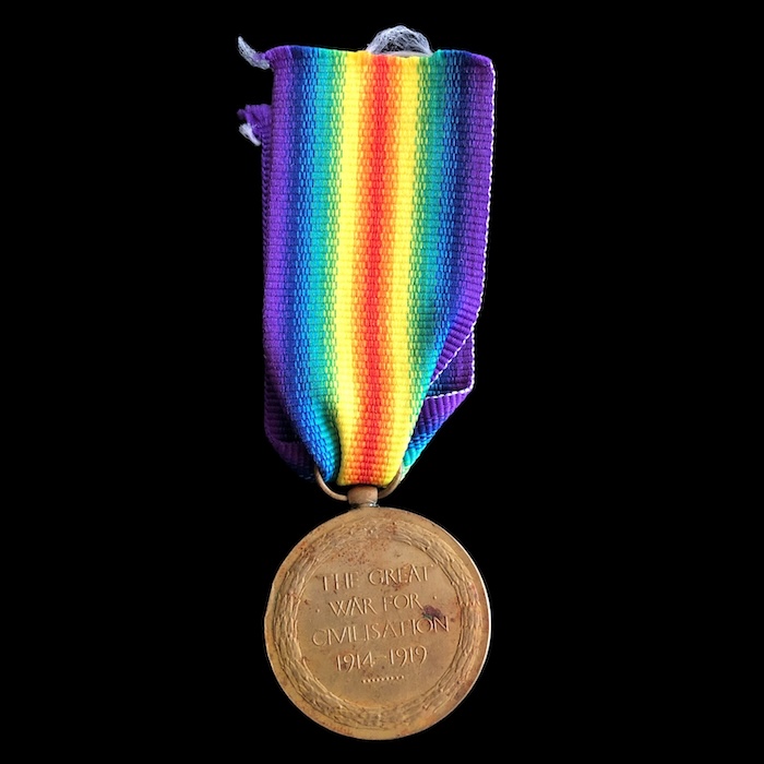 Victory medal - 4th later 10th battalion Kings Shropshire Light Infantry. (wounded Sept 1918) - Image 2