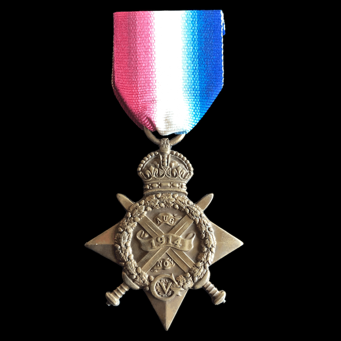1914 Star - 1/6th and 16th battalions Welsh Regiment, later 1/4th Kings Shropshire Light Infantry. Wounded in Action.