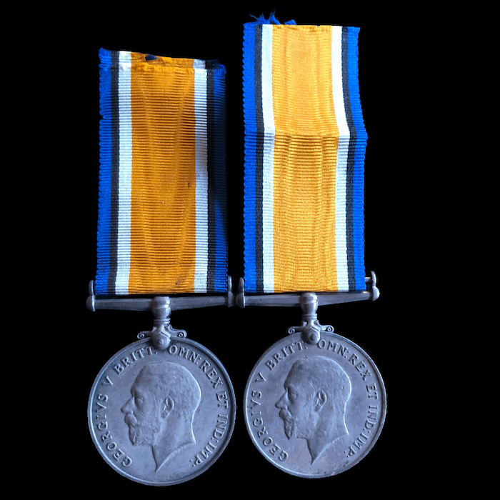 British War Medal to Brothers - K.S.l.I (& Attached Hereford Regt) Killed Hooge 4th October 1918 and Liverpool Regt