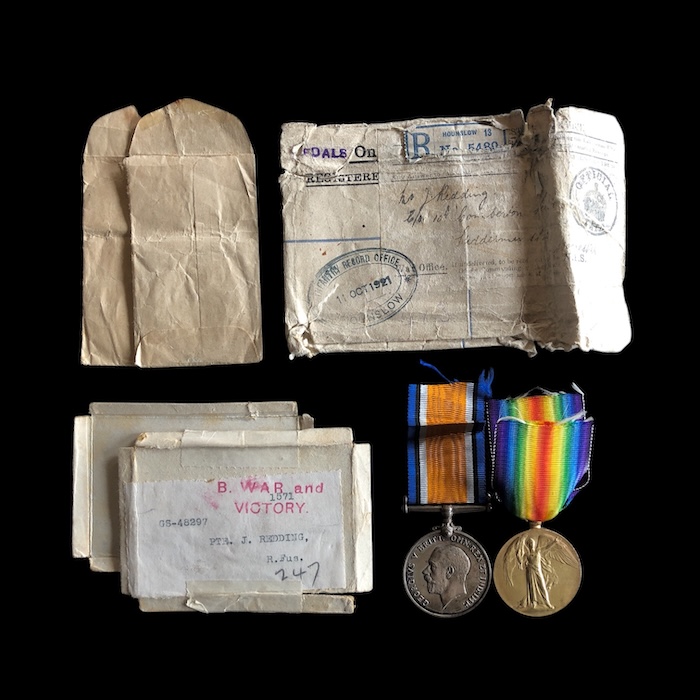 WW1 pair - 7th battalion, Royal Fusiliers, Wounded.