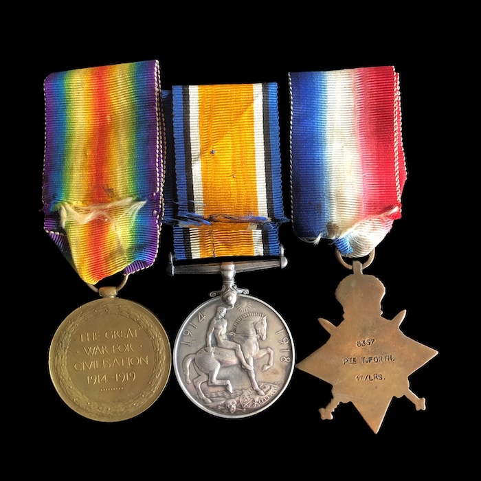 1914 trio - 17th Lancers, later Guards Machine Gun Regiment, Wounded 26th January 1916 - Image 2