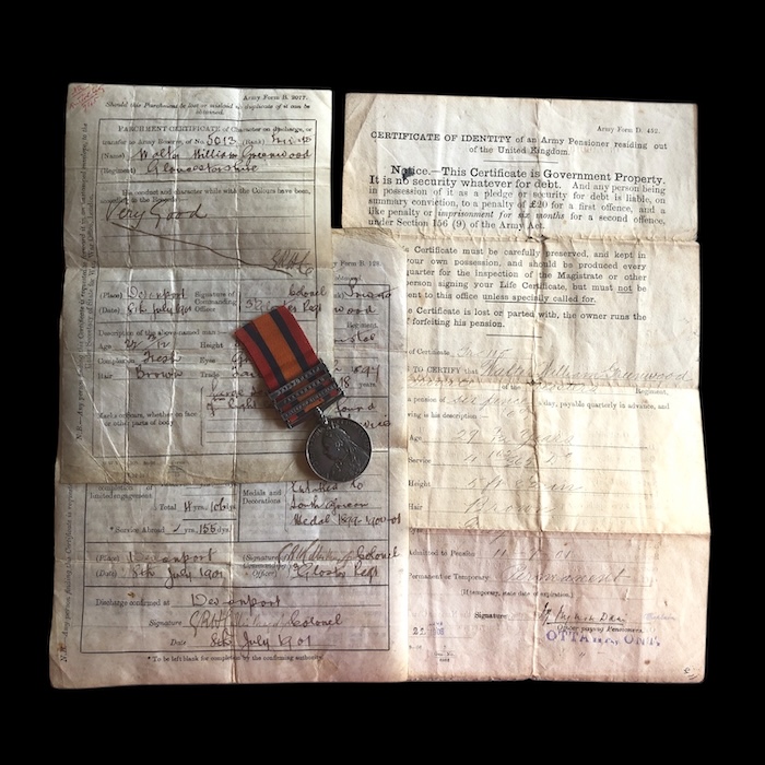A Good Boer War Casualty - 2nd battalion Gloucestershire regiment, with original documents.