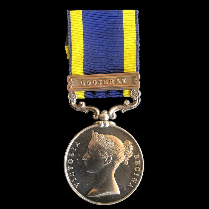 Punjab 1848-59, clasp, Goojerat - 53rd Foot (Shropshires) Died July 1849.