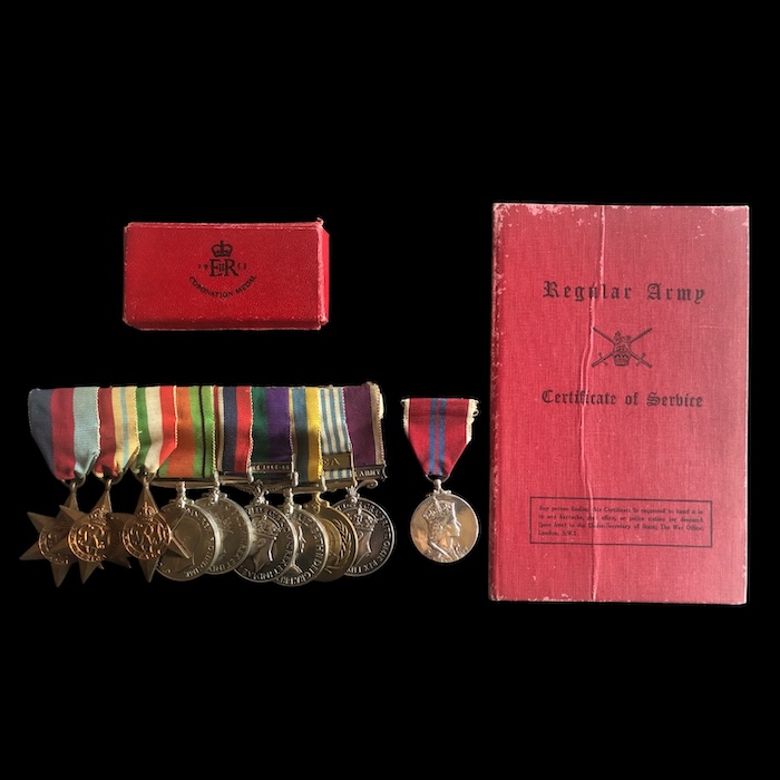 A Good WW2 (Dunkirk Veteran), Palestine and Korea Long Service group to a Colour Sergeant in the Kings Shropshire Light Infantry.